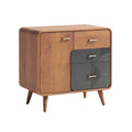 Commode en bois avec tiroirs et finitions modernes