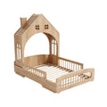 Lit pour enfant en bois en forme de maison : design moderne et chaleureux