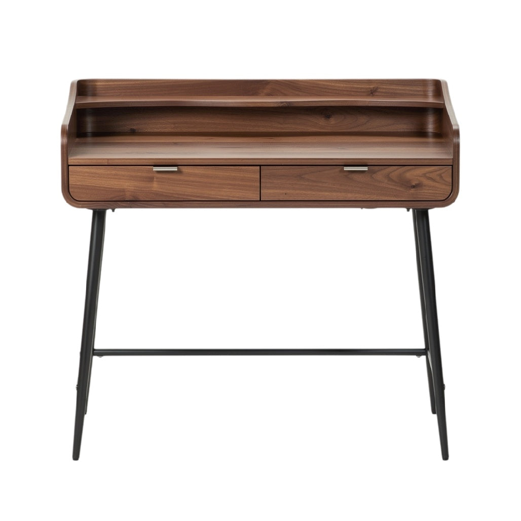 Bureau en bois avec tiroirs, design moderne et fonctionnel